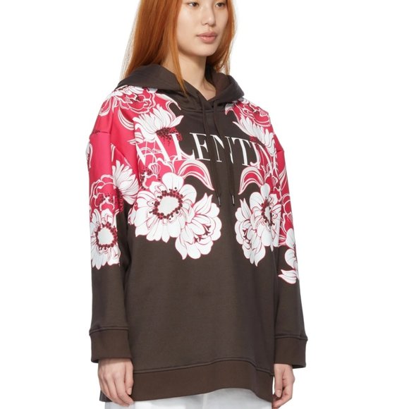 VALENTINO Brown Cotton Hoodie - Picture 1 of 4